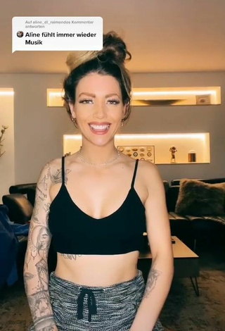 3. Titillating Aline Jost Shows Cleavage in Black Crop Top and Bouncing Tits