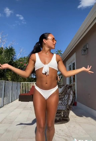 4. Sweet Gabi Butler Shows Cleavage in Cute White Bikini