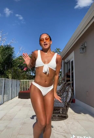 6. Sweet Gabi Butler Shows Cleavage in Cute White Bikini