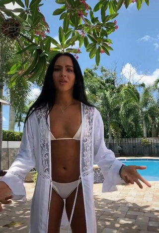 2. Cute Gabi Butler Shows Cleavage in White Bikini