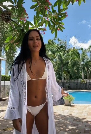 3. Cute Gabi Butler Shows Cleavage in White Bikini