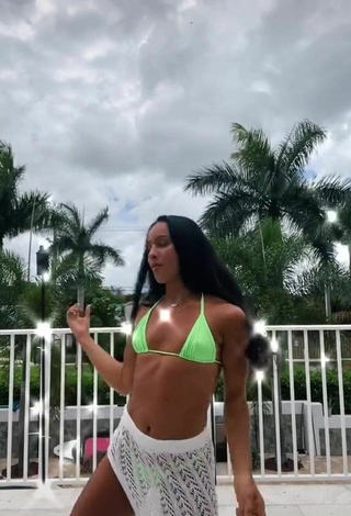 6. Luscious Gabi Butler Shows Cleavage in Light Green Bikini Top