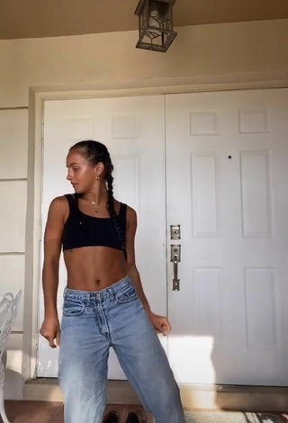 Sultry Gabi Butler in Black Crop Top