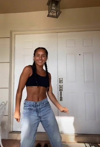 5. Sultry Gabi Butler in Black Crop Top