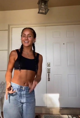 6. Sultry Gabi Butler in Black Crop Top