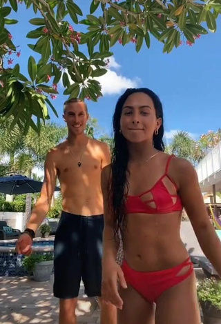 Luscious Gabi Butler Shows Cleavage in Red Bikini