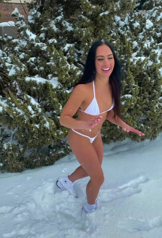 6. Sexy Gabi Butler Shows Cleavage in White Bikini