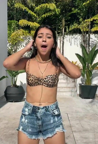 3. Cute Rebeca Barreto in Leopard Bikini Top