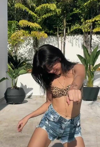 4. Cute Rebeca Barreto in Leopard Bikini Top