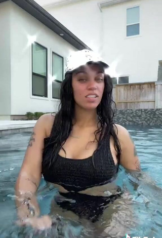 5. Luscious Biannca Prince in Black Swimsuit at the Swimming Pool