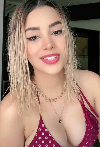 3. Beautiful Brianda Deyanara Moreno Guerrero Shows Cleavage in Sexy Red Bikini Top