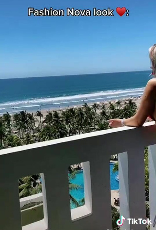 4. Sexy Brianda Deyanara Moreno Guerrero in Red Bikini on the Balcony