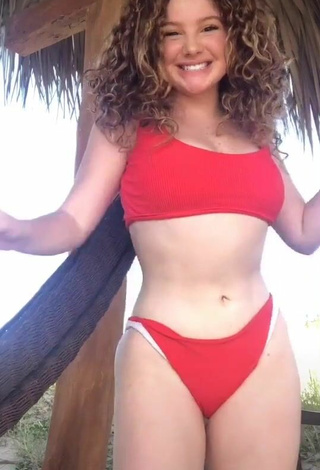 Sultry Briggitte Bozzo in Red Bikini