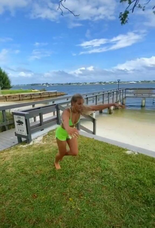 3. Luscious Cassidy Thompson in Bikini Top at the Beach while doing Fitness Exercises