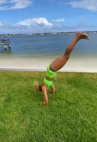 5. Luscious Cassidy Thompson in Bikini Top at the Beach while doing Fitness Exercises