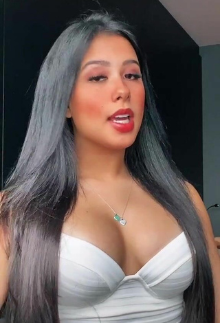 Sweetie Cinthia Cruz Shows Cleavage in White Crop Top