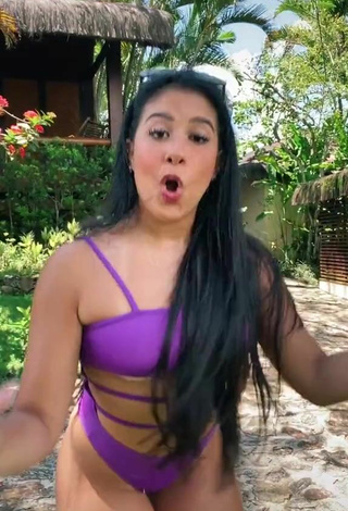 5. Sultry Cinthia Cruz in Violet Swimsuit (Underboob)