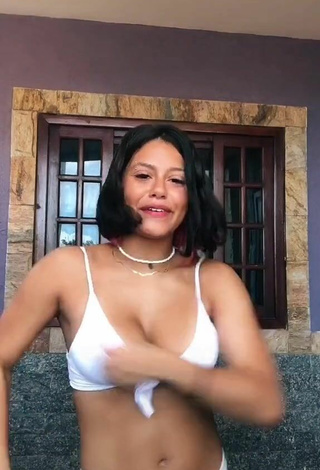 2. Luscious Maria Clara Garcia Shows Cleavage in White Bikini and Bouncing Tits