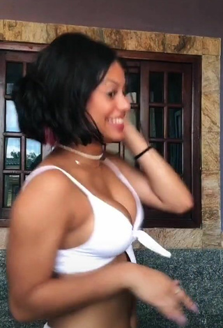 3. Sultry Maria Clara Garcia Shows Cleavage in White Bikini and Bouncing Boobs