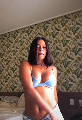 Sexy Maria Clara Garcia in Blue Bikini Top while Twerking and Bouncing Boobs