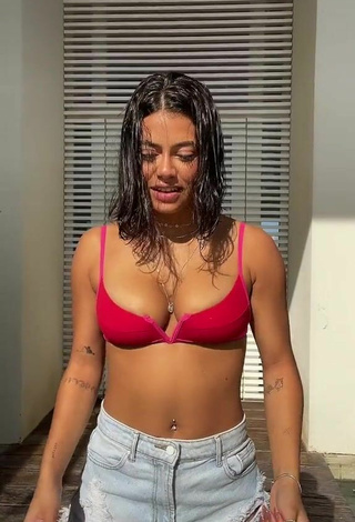 5. Seductive Maria Clara Garcia Shows Cleavage in Red Bikini Top and Bouncing Boobs