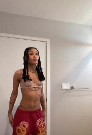 Luscious Coi in Beige Bra while doing Belly Dance