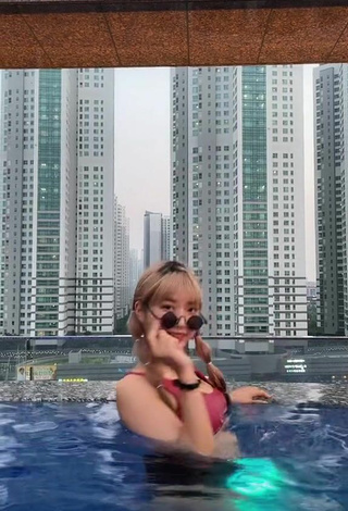 2. Sultry KEJIMIN in Pink Bikini Top at the Swimming Pool