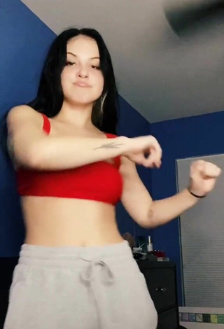 2. Sexy Caleigh Hayes in Red Crop Top