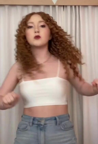 4. Sultry Camdyn Butler in White Crop Top