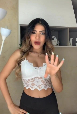 3. Luscious Cassandra Tejada Shows Cleavage in White Crop Top