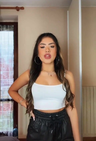 Sultry Cassandra Tejada in White Crop Top