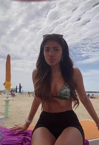 Sultry Cassandra Tejada in Bikini Top at the Beach