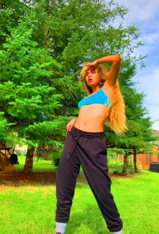 2. Hot Cassidy J in Turquoise Crop Top