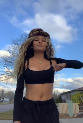 3. Wonderful Cassidy J in Black Crop Top