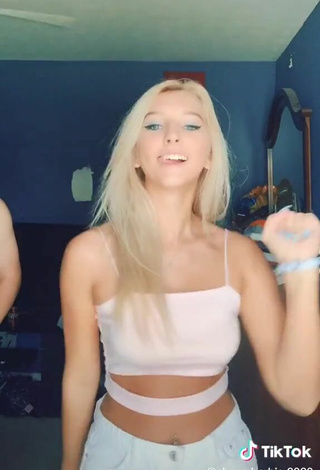 5. Sexy Heather Dale in Pink Crop Top