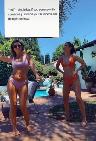 2. Sexy Chloe Hood in Pink Bikini at the Swimming Pool