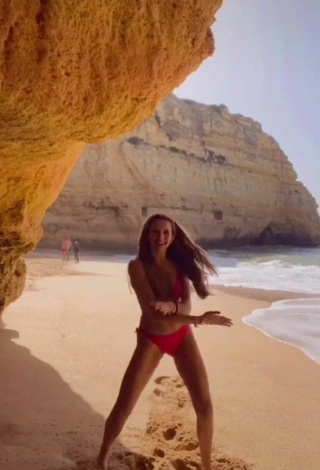 3. Luscious Constanza Ariza in Red Bikini at the Beach