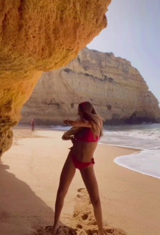 5. Luscious Constanza Ariza in Red Bikini at the Beach