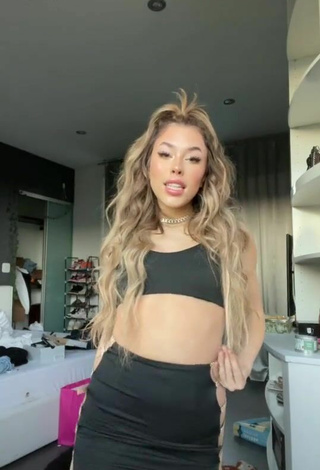 2. Hot Cynthia Parker in Black Crop Top