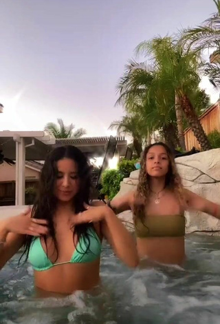 3. Titillating Devin Ramirez in Green Bikini Top at the Swimming Pool