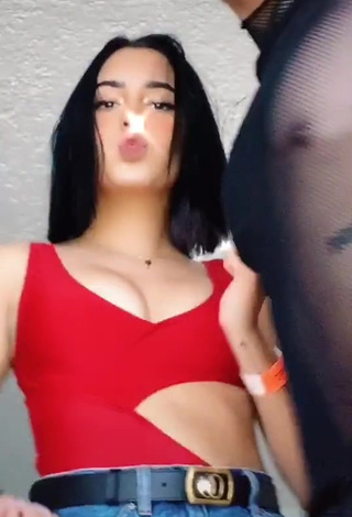 3. Sexy Dominik Elizabeth Reséndez Robledo Shows Cleavage in Red Swimsuit