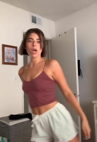 3. Sexy Ella Poletti in Brown Crop Top