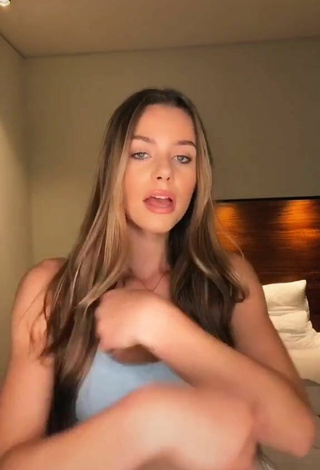 3. Sultry Emilia.bte Shows Cleavage in Blue Crop Top