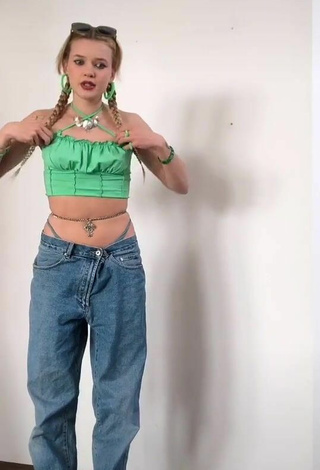 3. Titillating Emily Maiova in Green Crop Top