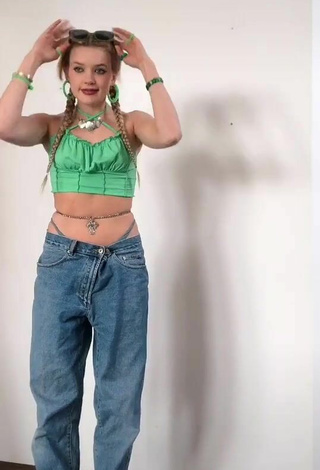 4. Titillating Emily Maiova in Green Crop Top