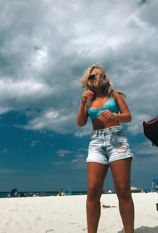 Sexy Emily Diane in Bikini Top at the Beach