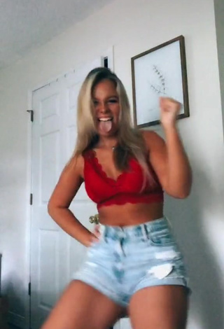 7. Sexy Emily Diane in Red Crop Top