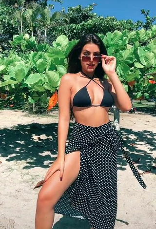 3. Pretty Isa Pinheiro Shows Cleavage in Black Bikini Top (Underboob)