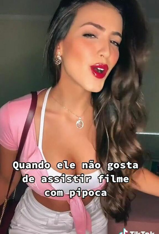 5. Attractive Isa Pinheiro Shows Cleavage in Crop Top