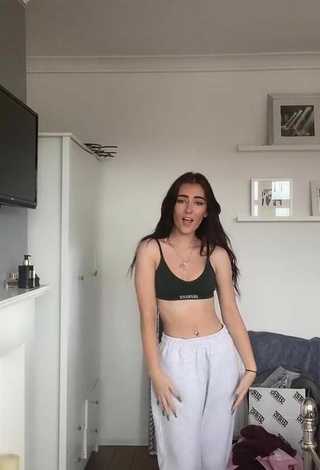 Sexy Emily Steers in Olive Crop Top